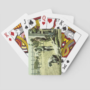 Jeu De Cartes American cowboys branding a calf, c.1900 (photo)