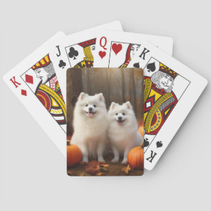 Jeu De Cartes American Eskimo Chiot Automne Citrouille délice