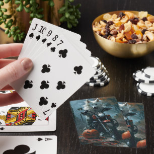Jeu De Cartes American Eskimo équitation moto Halloween effrayan