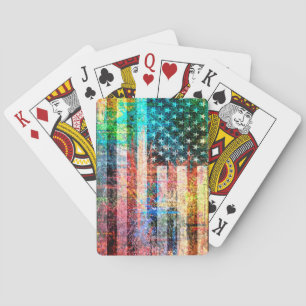 Jeu De Cartes American Flag Grunge art #3