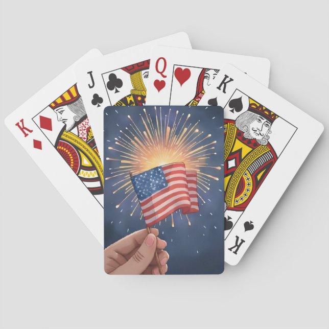 Jeu De Cartes American Flag | Patriotic Fourth of July (dos)