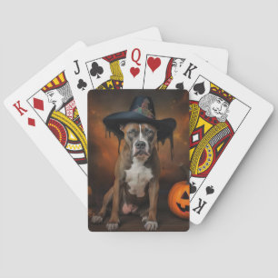 Jeu De Cartes American Staffordshire Citrouille Halloween effray