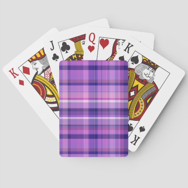 Jeu De Cartes Amethyst Marine Bleu Coton Candy Rose Madras (dos)