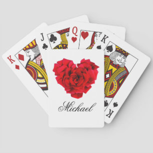 Jeu De Cartes Amour en forme de coeur de rose rouge Cartes de Je