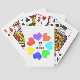 Jeu De Cartes Amour interracial Coeurs arc-en-ciel Jouer aux car