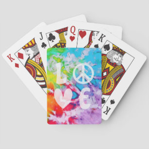Jeu De Cartes Amour Peace Abstrait Boho Watercolor Arc-en-ciel B