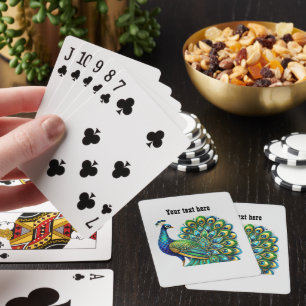 Jeu De Cartes Amoureux de l'Art Déco Paon personnalisable