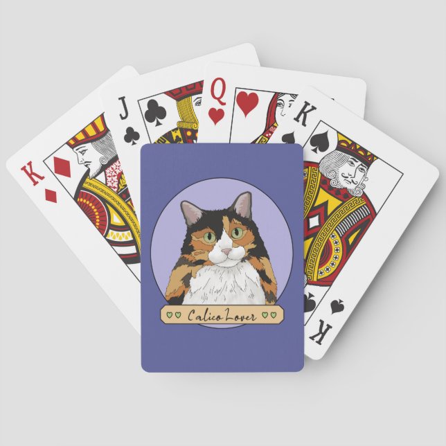 Jeu De Cartes Amoureux des chats Calico (dos)