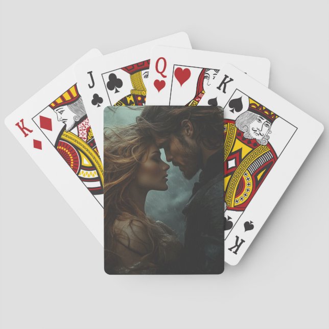Jeu De Cartes Amoureux d'Imaginaires romantiques dans la tempête (dos)