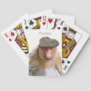 Jeu De Cartes Amoureux du golf de singe Proboscis Funny