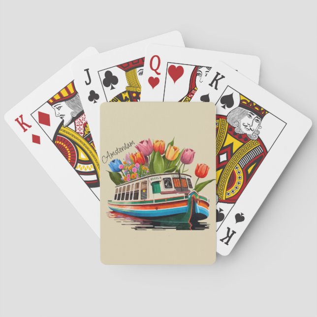 Jeu De Cartes Amsterdam Holland Boat Travel (dos)
