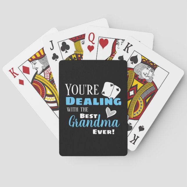 Jeu De Cartes Amusant avec le meilleur bleu clair de grand-mère (dos)
