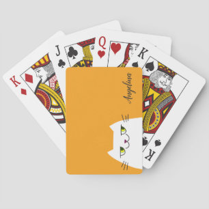 Jeu De Cartes Amusant Chat Blanc Moderne Mango Mojito Monogramme