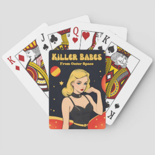 Jeu De Cartes Amusant style pop art Vintage Espace extra-atmosph