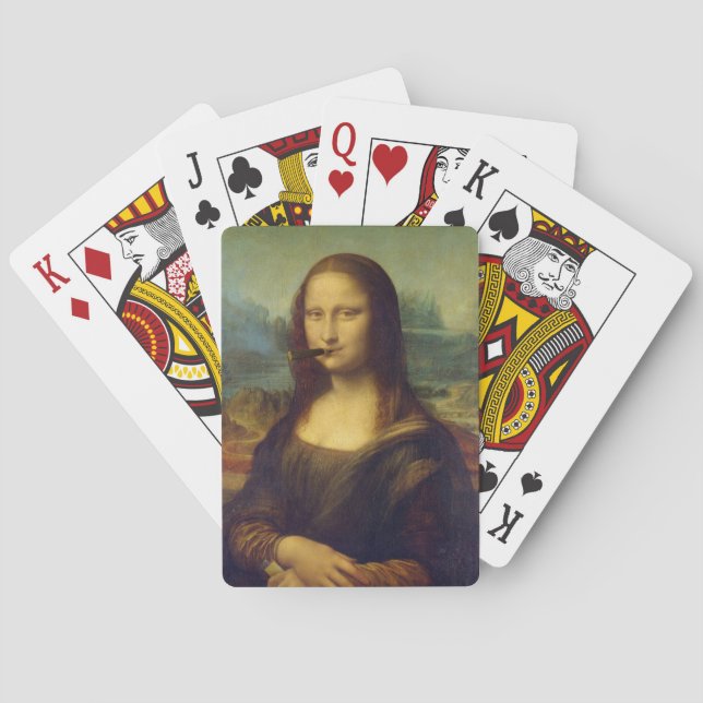 Jeu De Cartes Amusants Mona Lisa Art Fumer Cigar Fumeur (dos)