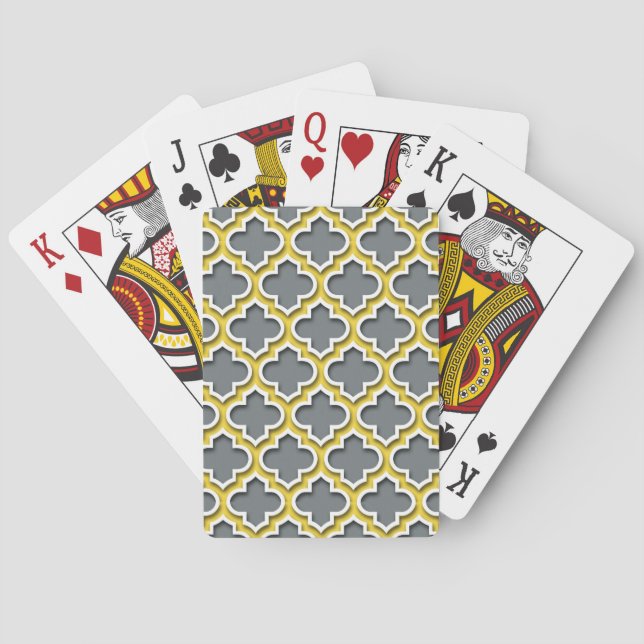 Jeu De Cartes Ananas au charbon de bois Quatrefoil blanc marocai (dos)