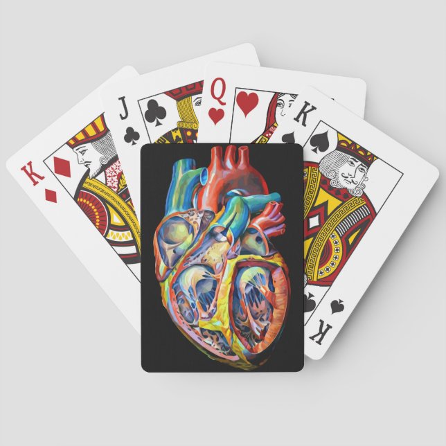 Jeu De Cartes anatomie de la biologie cardiaque humaine Art abst (dos)