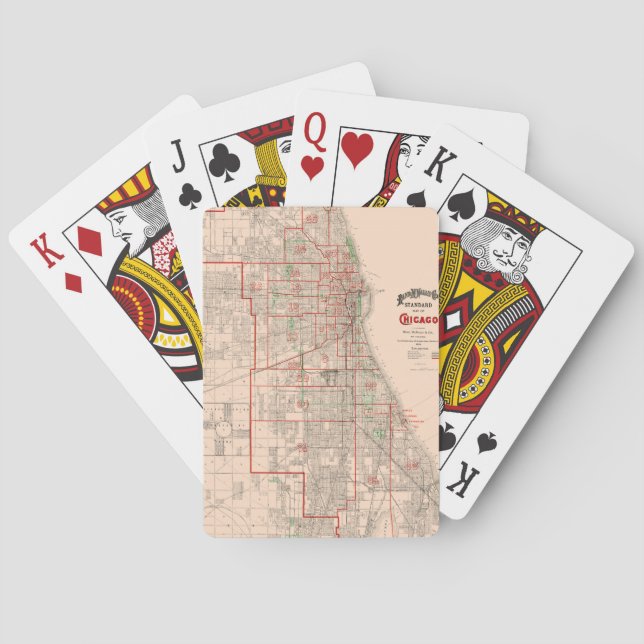 Jeu De Cartes Ancienne carte Vintage de Chicago - 1893 (dos)