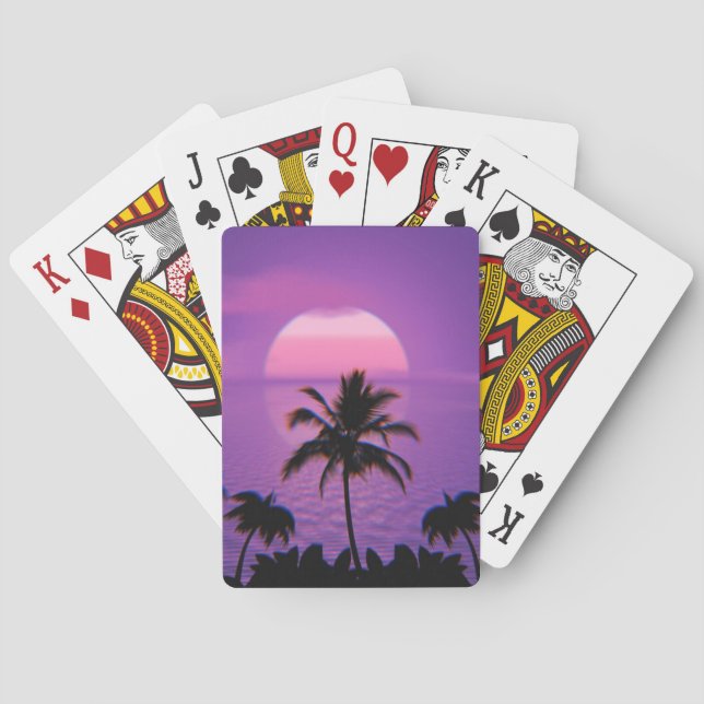 Jeu De Cartes Ancienne vague de soleil des Caraïbes Rétro esthét (dos)