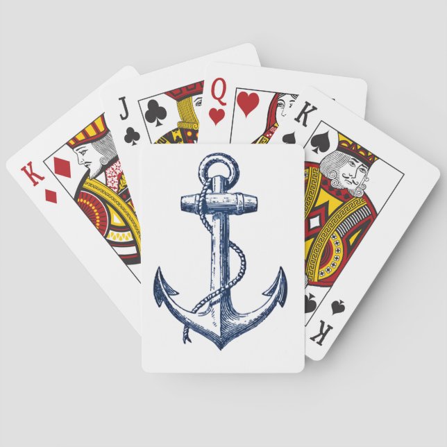 Jeu De Cartes Ancre de bleu marine (dos)