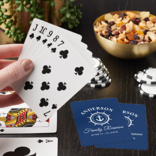 Jeu De Cartes Ancre nautique Helm Famille Réunion Marine Bleu