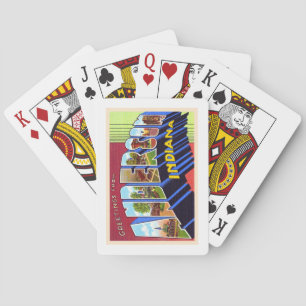 Jeu De Cartes Anderson Indiana IN Vintage Grande Lettre Carte Po