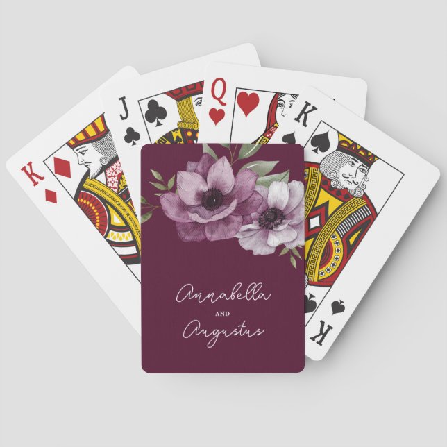 Jeu De Cartes Anémones romantiques sur Merlot (dos)