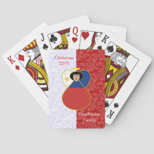 Jeu De Cartes Ange philippin Cheveux noirs vêtus d'un drapeau