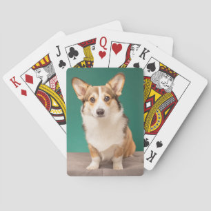 Jeu De Cartes Animaux de bébés cutest Corgi sur Turquoise