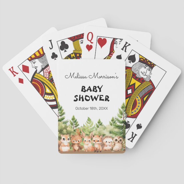 Jeu De Cartes Animaux de forêt Baby Boy Shower Party Jeu (dos)