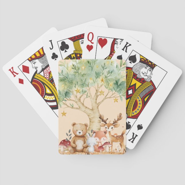 Jeu De Cartes Animaux de la forêt boisée Enfants Jouant aux cart (dos)