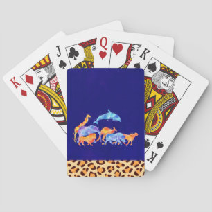 Jeu De Cartes Animaux sauvages qui courent ensemble aquarelle co