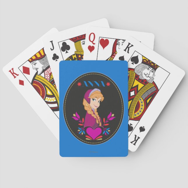 Jeu De Cartes Anna | Portrait en Cercle Noir Lecture Cartes (dos)