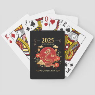 Jeu De Cartes Année Du Serpent 2025 Nouvel An Lunaire Nouvel An