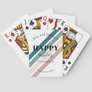 Jeu De Cartes Anniversaire Design minimaliste aux couleurs paste