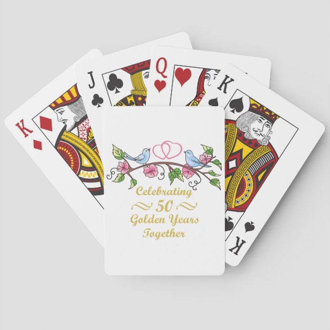 Jeu De Cartes Anniversaire du Mariage d'or (dos)
