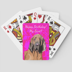 Jeu De Cartes Anniversaire Editable Blood Hound photo & texte