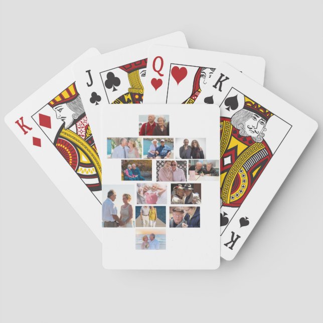 Jeu De Cartes Anniversaire personnalisé 13 Photo Collage (dos)