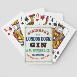 Jeu De Cartes Annonce Vintage pour Bininger's Old London Dock Gi