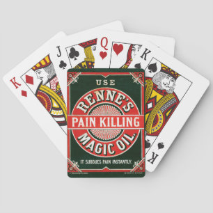 Jeu De Cartes Annonce vintage pour l'huile magique de la douleur
