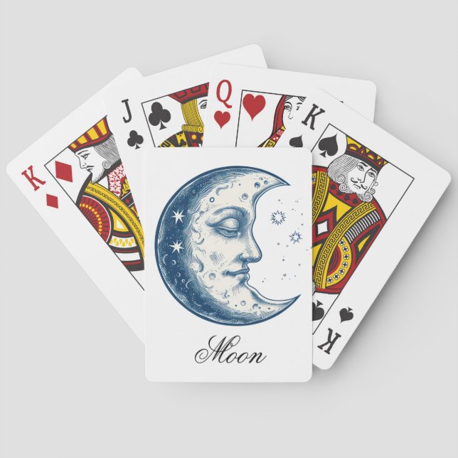 Jeu De Cartes Antique of moon drawing  (dos)