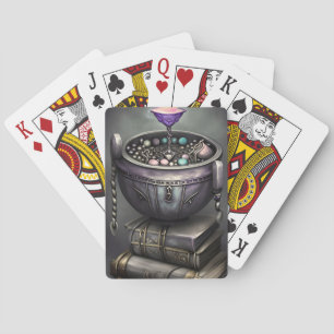 Jeu De Cartes Antique Steampunk Cauldron   Pile de Spellbooks