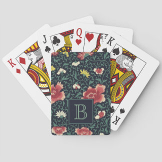Jeu De Cartes Antique Vintage Pretty Floral Monogram