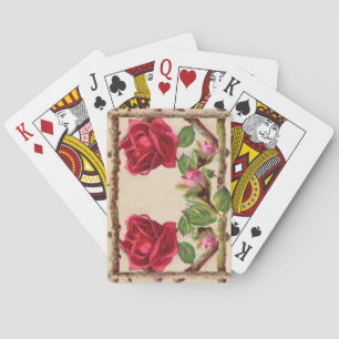 Jeu De Cartes Antiquité victorienne rustique de vieux rose