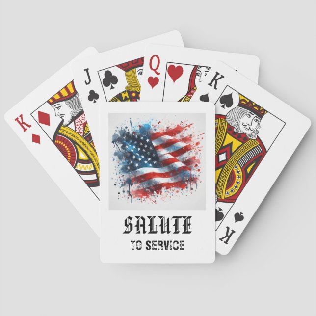 Jeu De Cartes *** AP16 Red White Blue American Flag Play 2 (dos)