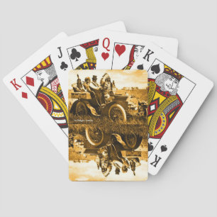 JEU DE CARTES APACHES ET GERONIMO CONDUISANT UNE VOITURE À MOTEU