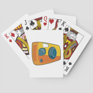 Jeu De Cartes Appareil Photo Jaune Rétro à Objectif Fixe