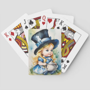 Jeu De Cartes Aquarelle Bébé Alice au pays des merveilles Jouer