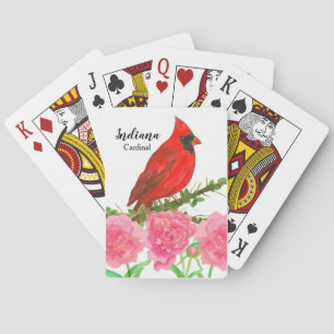 Jeu De Cartes Aquarelle Cardinal Peonies Indiana