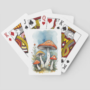 Jeu De Cartes Aquarelle Champignons Toadstools